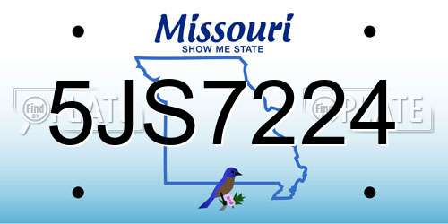 5JS7224 Missouri License Plate