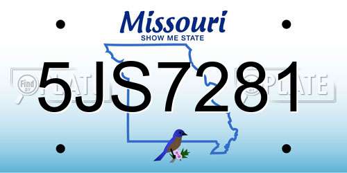 5JS7281 Missouri License Plate