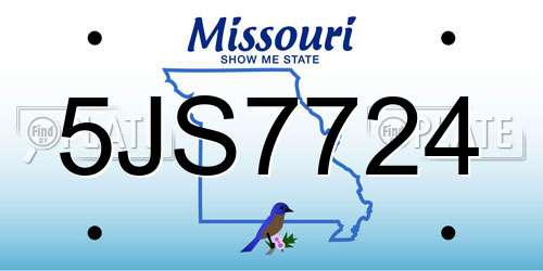 5JS7724 Missouri License Plate