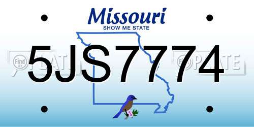 5JS7774 Missouri License Plate