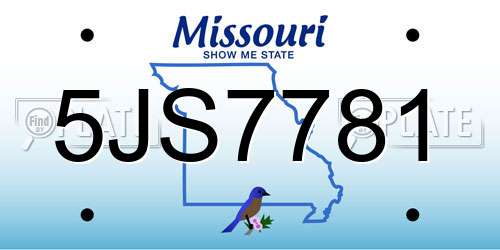 5JS7781 Missouri License Plate