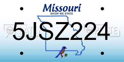 5JSZ224 Missouri License Plate