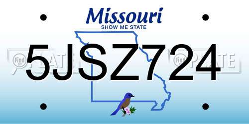 5JSZ724 Missouri License Plate
