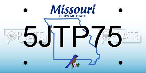 5JTP75 Missouri License Plate