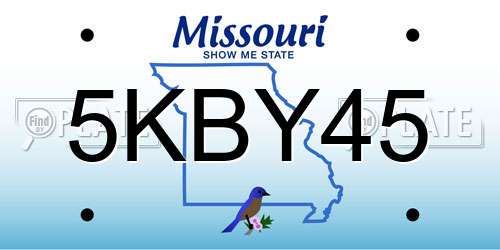 5KBY45 Missouri License Plate