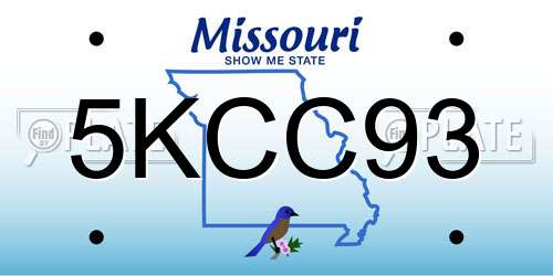 5KCC93 Missouri License Plate