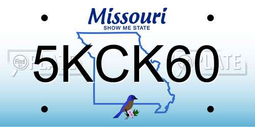 5KCK60 Missouri License Plate