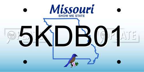 5KDB01 Missouri License Plate