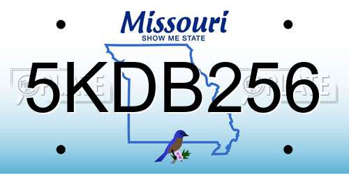 5KDB256 Missouri License Plate