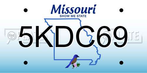 5KDC69 Missouri License Plate