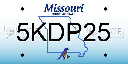 5KDP25 Missouri License Plate