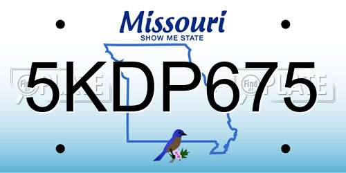 5KDP675 Missouri License Plate
