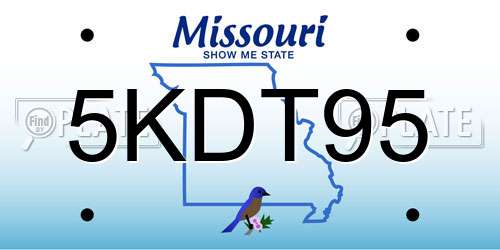 5KDT95 Missouri License Plate