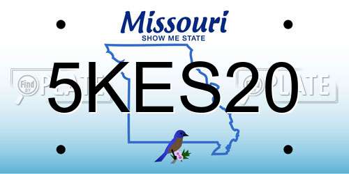 5KES20 Missouri License Plate