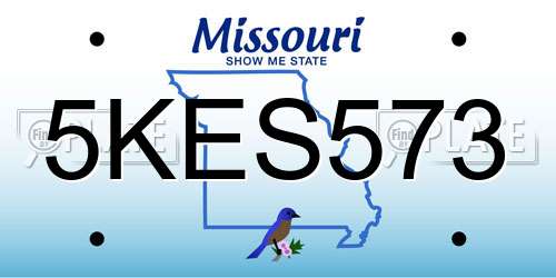 5KES573 Missouri License Plate