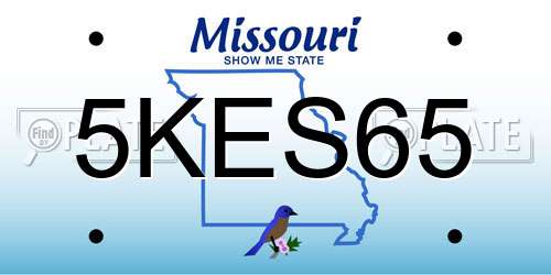 5KES65 Missouri License Plate