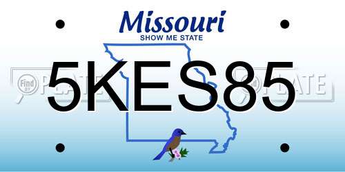 5KES85 Missouri License Plate