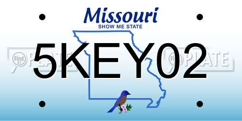 5KEY02 Missouri License Plate