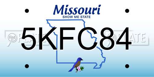 5KFC84 Missouri License Plate