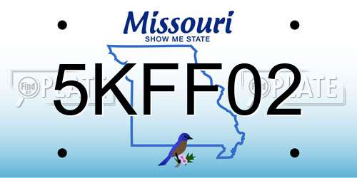5KFF02 Missouri License Plate