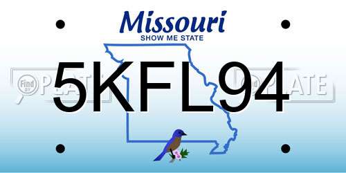 5KFL94 Missouri License Plate