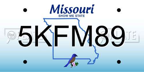 5KFM89 Missouri License Plate