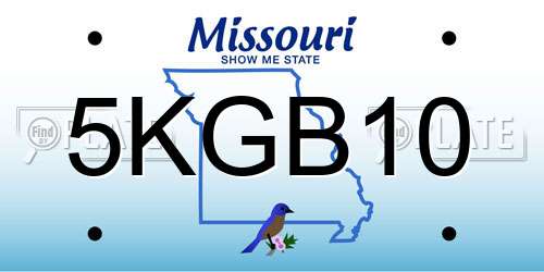 5KGB10 Missouri License Plate