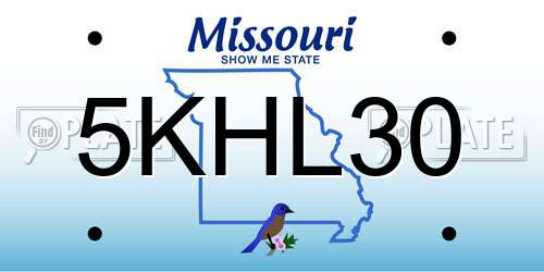 5KHL30 Missouri License Plate