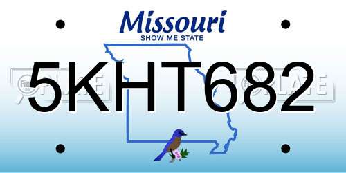 5KHT682 Missouri License Plate