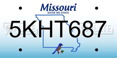 5KHT687 Missouri License Plate