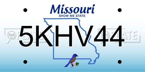 5KHV44 Missouri License Plate