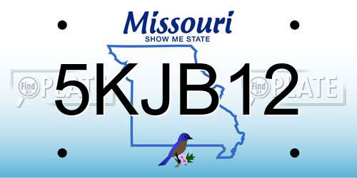 5KJB12 Missouri License Plate
