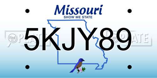 5KJY89 Missouri License Plate