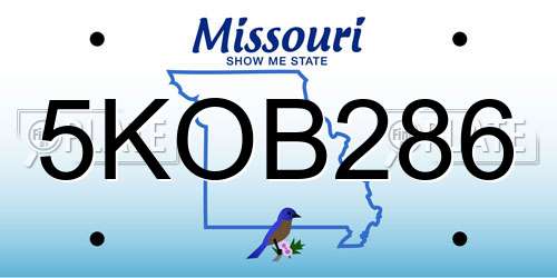 5KOB286 Missouri License Plate