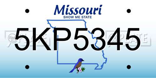 5KP5345 Missouri License Plate