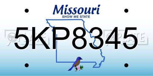 5KP8345 Missouri License Plate