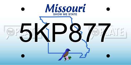 5KP877 Missouri License Plate