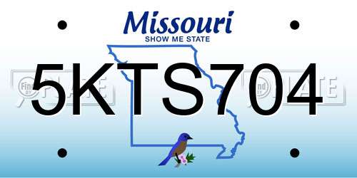 5KTS704 Missouri License Plate