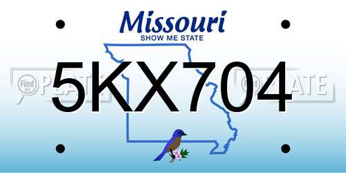 5KX704 Missouri License Plate