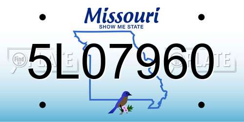 5L07960 Missouri License Plate