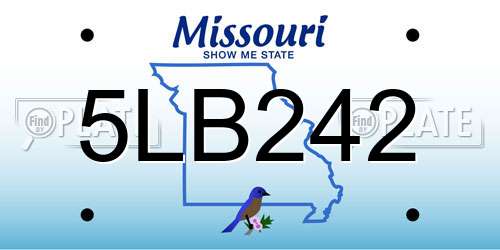 5LB242 Missouri License Plate