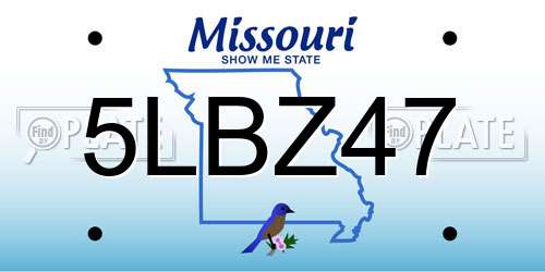 5LBZ47 Missouri License Plate
