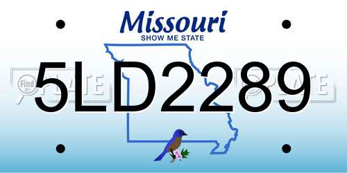 5LD2289 Missouri License Plate