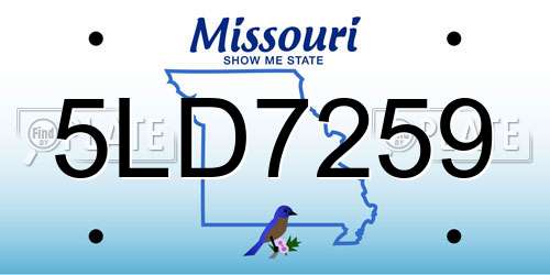5LD7259 Missouri License Plate
