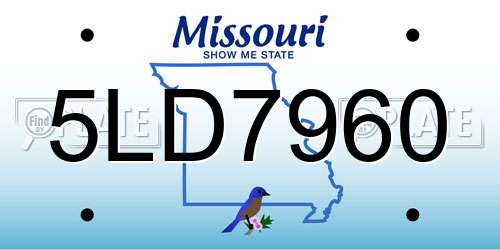 5LD7960 Missouri License Plate
