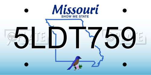 5LDT759 Missouri License Plate