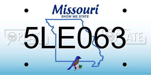 5LE063 Missouri License Plate