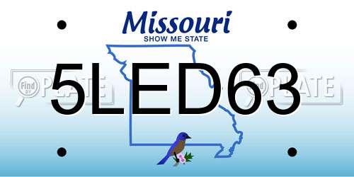 5LED63 Missouri License Plate