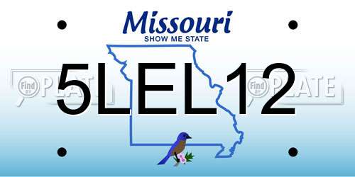 5LEL12 Missouri License Plate