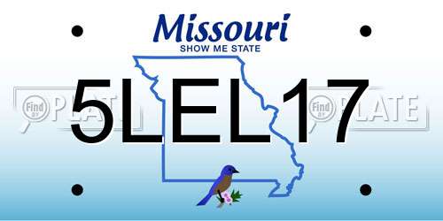 5LEL17 Missouri License Plate